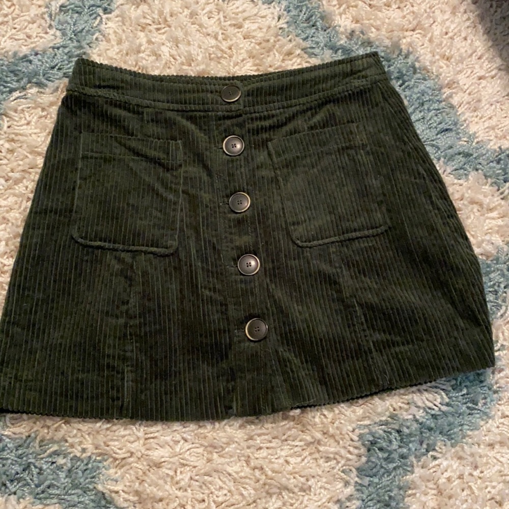 Forest Green corduroy Zara skirt